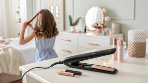 hair-straightener-with-a-girl